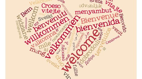 zu sehen ist ein Herz mit verschiedenen Sprachen