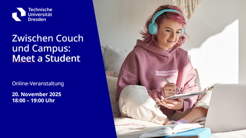 Mädchen mit Kopfhörern und Laptop