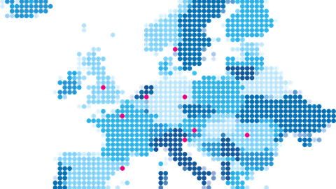 Eine Europakarte auf der die Partneruniversitäten verzeichnet sind
