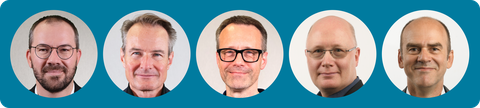 Porträts von Prof. Martin Claßen, Prof. Sven Klinkel, Prof. Leif Kobbelt, Prof. Stefan Löhnert, Prof. Steffen Marx